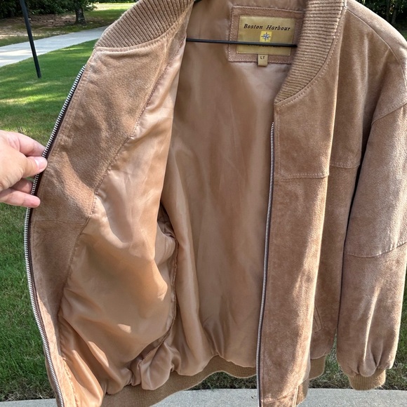 Boston Harbour Outdoor Wear Suede Leather Bomber Jacket Large/T EUC - Picture 7 of 9